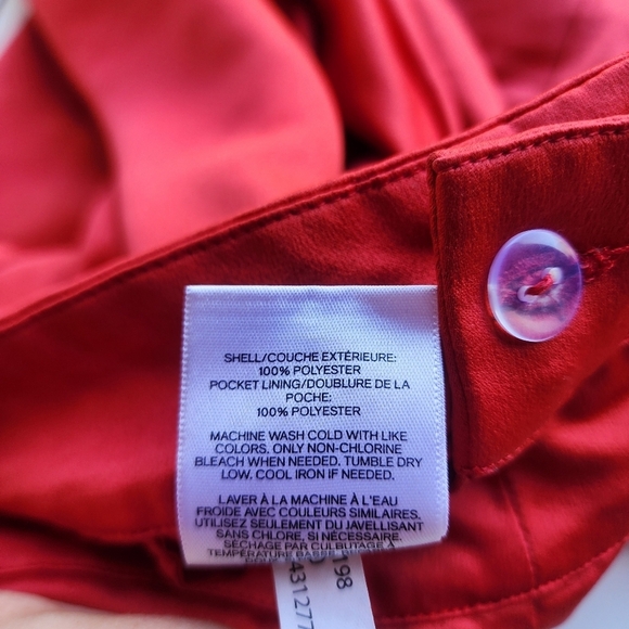 Express X Ladygang Women's Extreme Wide Leg Satin Pants Red Slimming Sz 10 - Picture 11 of 11